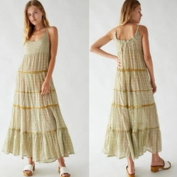 Free People Midnight Dance Maxi Dress in Canary Combo Yellow Sz XS - Picture 9 of 9